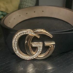 Black Belt with faux diamonds & gold hardware.